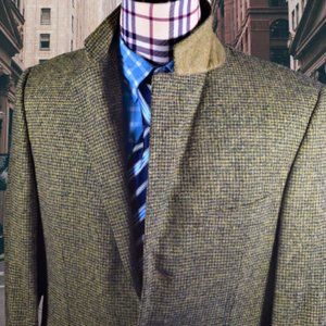 Ermenegildo Zegna PURE CASHMERE Check Three Button Men Sport Coat Jacket 40R